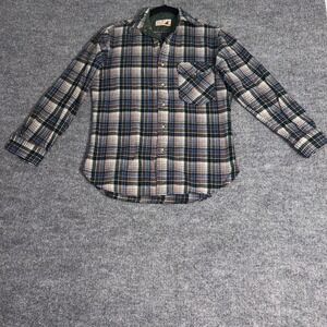 Lobo by Pendleton Mens Medium Plaid Flannel Button Down Shirt Elbow Patches VTG